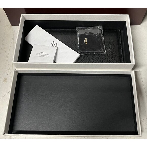 CELINE Black Leather Pouch Cloth Box Authentic Case Eyeglasses Sunglasses - Picture 11 of 11